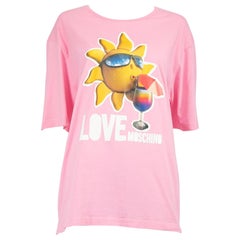 Moschino Pink Graphic Print T-Shirt Size XL