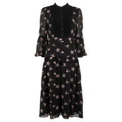 Used Temperley London Black Floral Embroidered Dress Size L