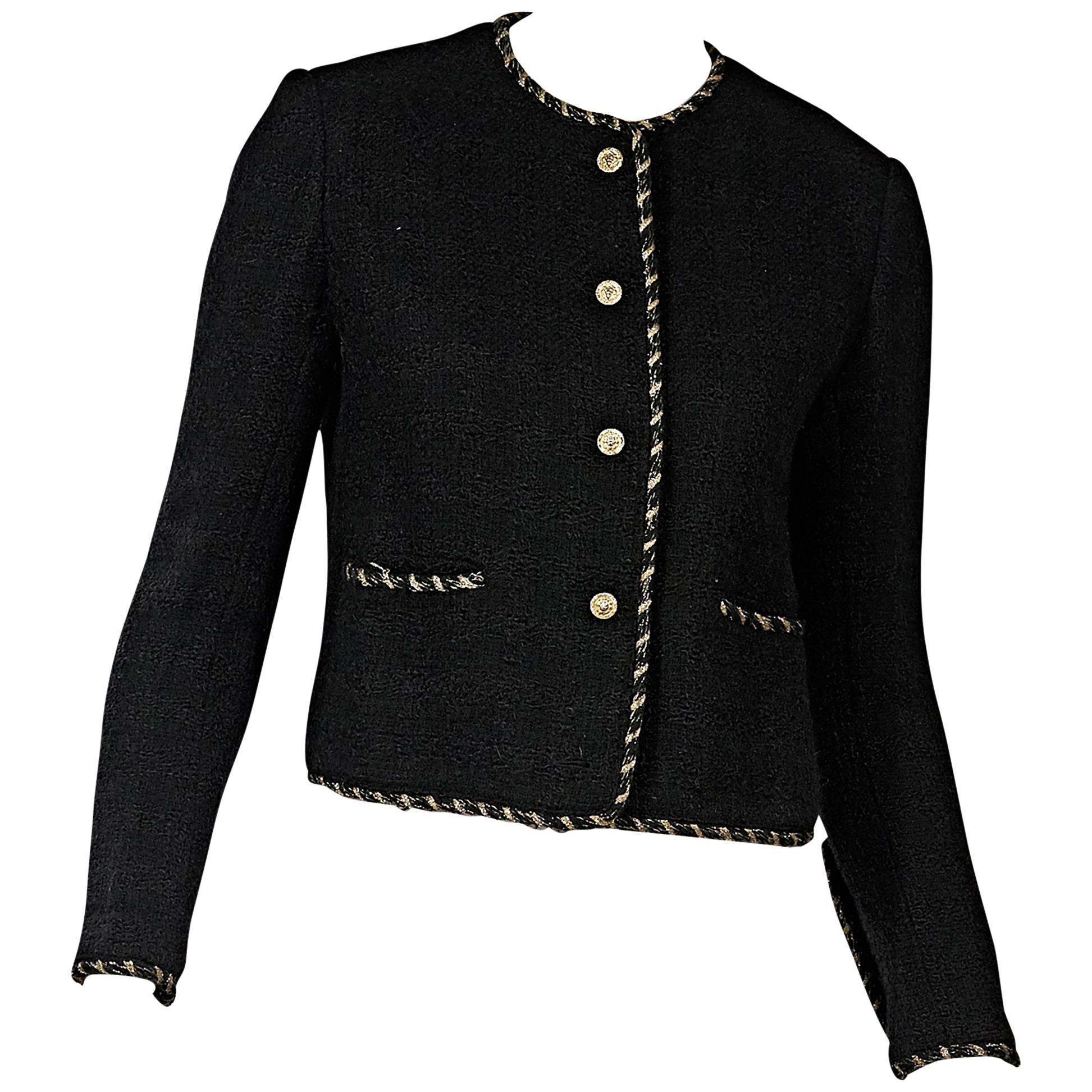 Black Vintage Chanel Wool Coat