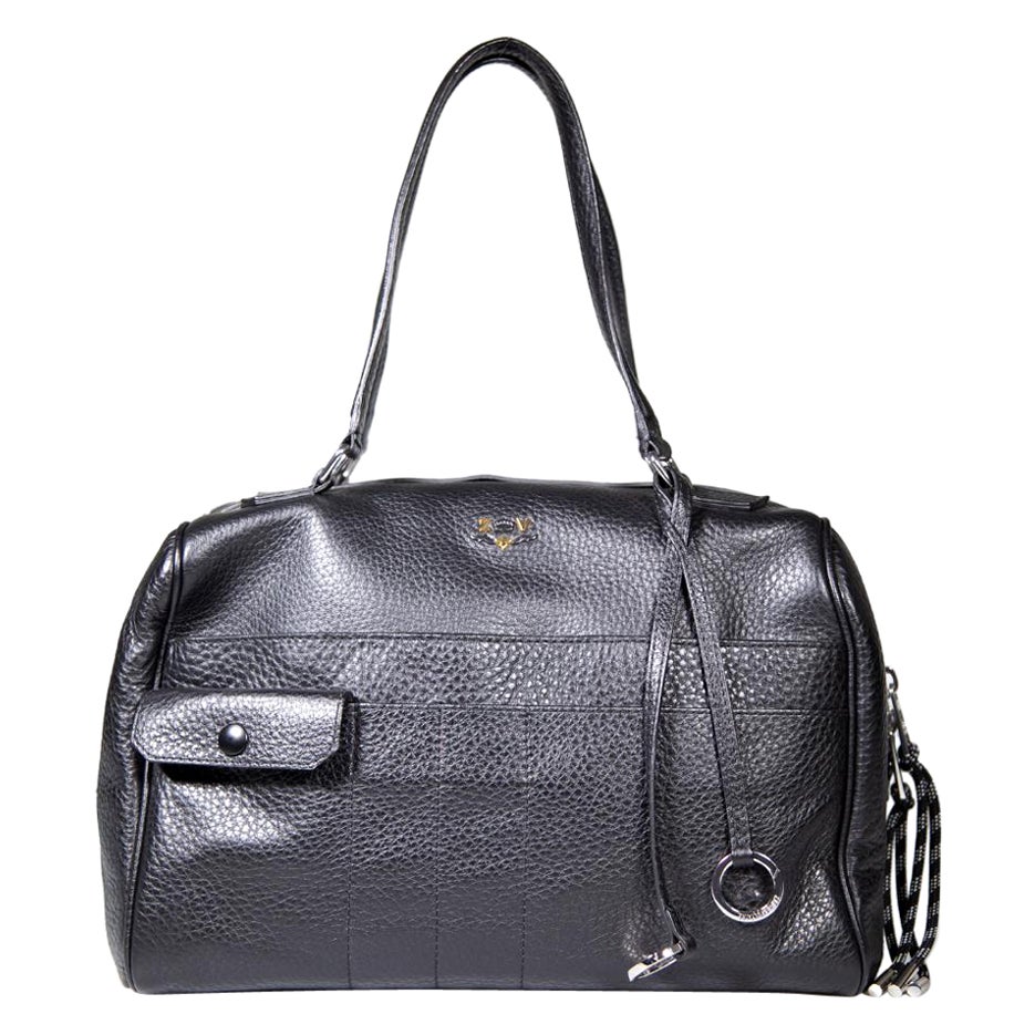 Zadig & Voltaire Black Leather Studded Bowling Bag For Sale