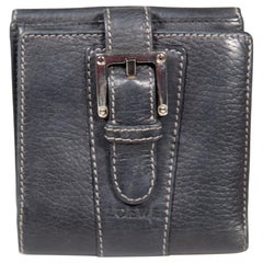 Loewe Navy Leather Buckle Detail Bifold Wallet