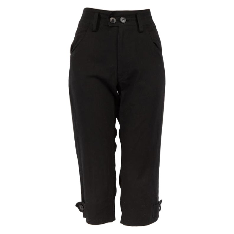 Yohji Yamamoto Black Cropped Trousers Size XS For Sale