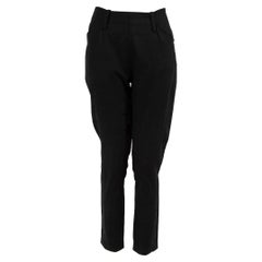 Yohji Yamamoto Black Mid Rise Slim Trousers Size S