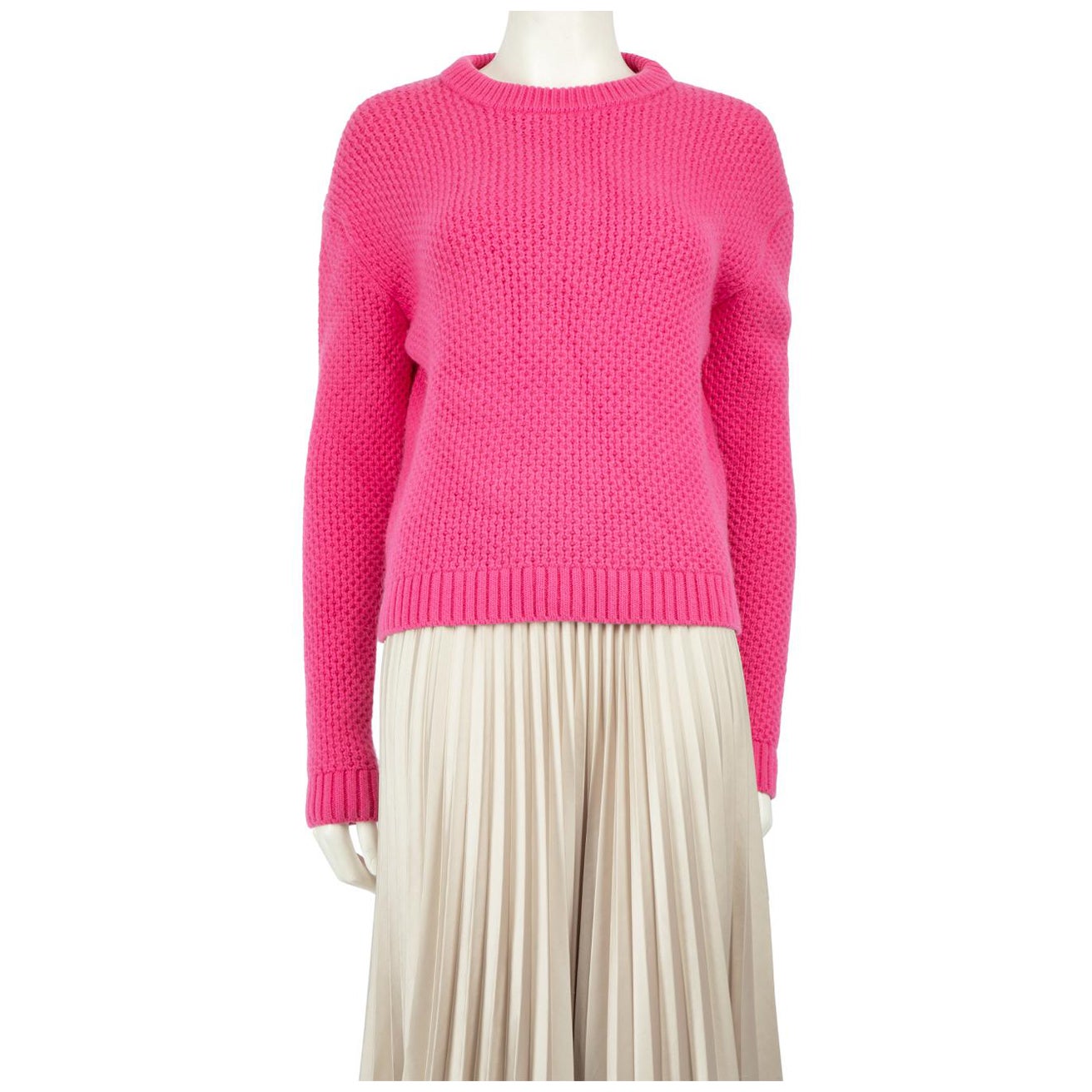 Prada 2019 Pink Wool Knit Long Sleeve Jumper Size XXS For Sale