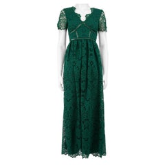 Self-Portrait Green Guipure Lace Floral Maxi Gown Size XS