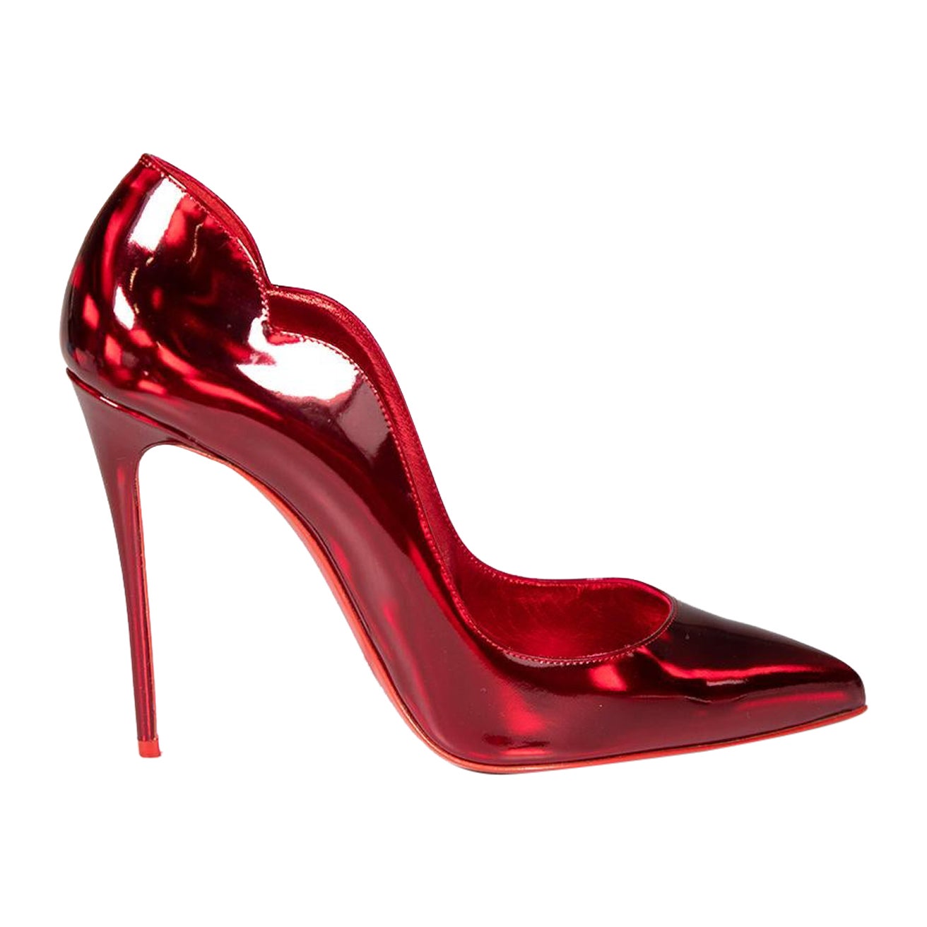 Christian Louboutin Red Patent Hot Chick 100 Heels Size IT 40 For Sale