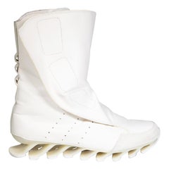 Used Rick Owens Adidas x Rick Owens White Leather Springblade Boots Size UK 6