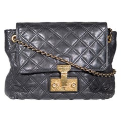 Marc Jacobs Black Leather Large Single Baroque Shoulder Bag