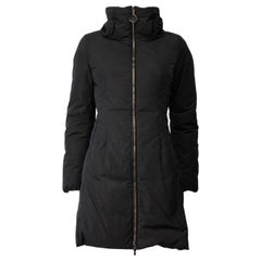Used Moncler Black Detachable Hood Puffer Coat Size XXL