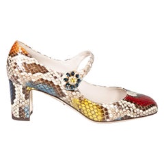 Dolce & Gabbana Python Leder Mary Jane Schuhe Größe IT 38,5