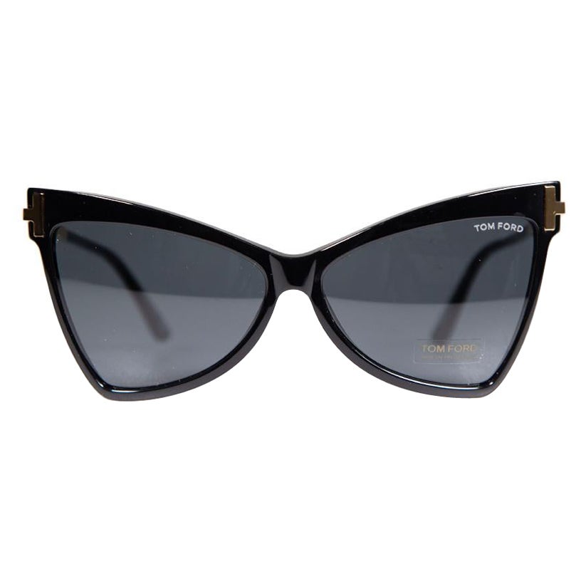 Tom Ford Tallulah Shiny Black Butterfly Sunglasses For Sale