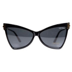 Used Tom Ford Tallulah Shiny Black Butterfly Sunglasses