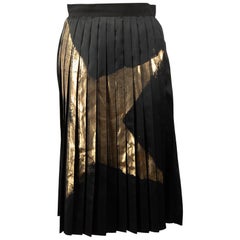 Golden Goose Black Riley Star-Print Pleated Skirt Size M