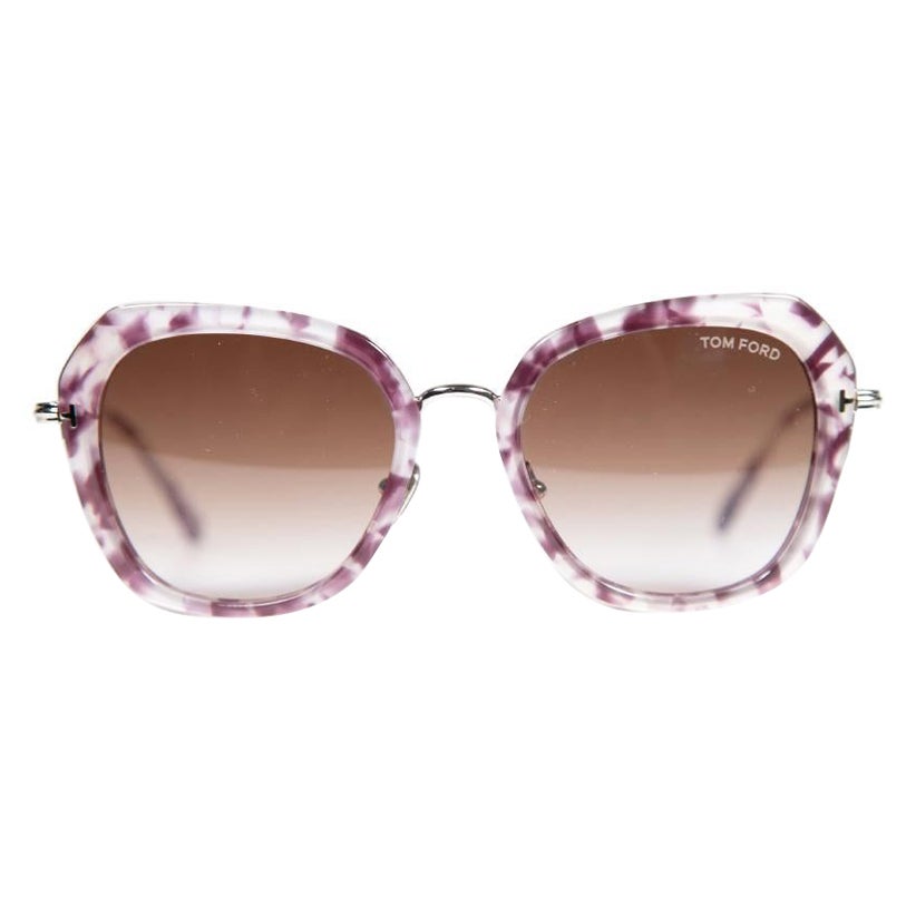 Tom Ford Kenyan Coloured Havana Butterfly Sunglasses For Sale