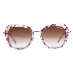 Used Tom Ford Kenyan Coloured Havana Butterfly Sunglasses