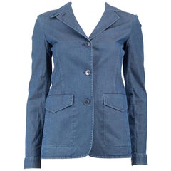 Used Loro Piana Blue Lightweight Denim Tailored Blazer Size XS