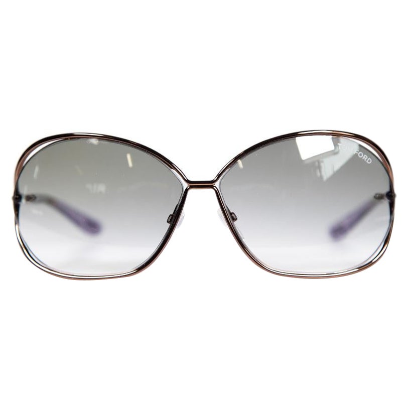 Tom Ford Carla Brown Gradient Round Sunglasses For Sale