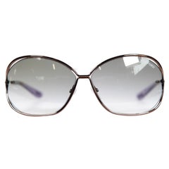 Used Tom Ford Carla Brown Gradient Round Sunglasses