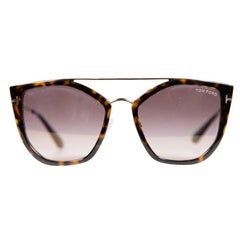 Tom Ford Lunettes de soleil yeux de chat havane foncé