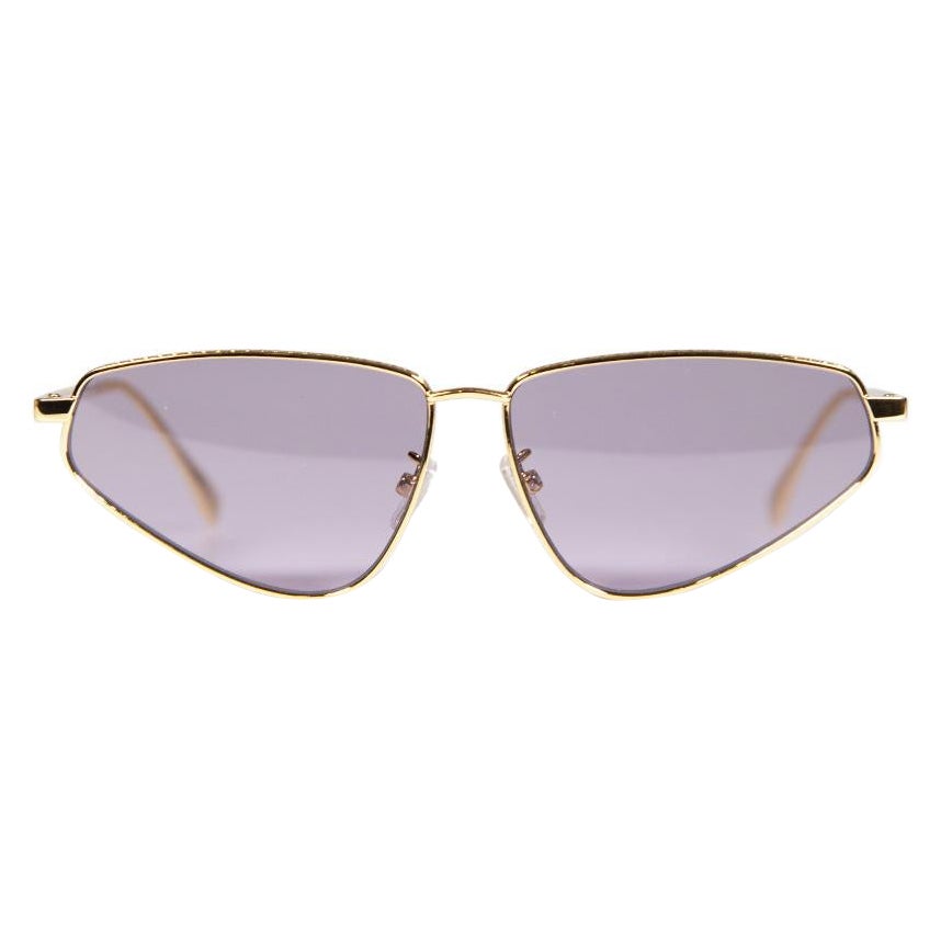 Fendi Shiny Endura Gold Metal Cat Eye Sunglasses For Sale