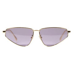Used Fendi Shiny Endura Gold Metal Cat Eye Sunglasses