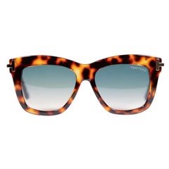 Tom Ford Blaue Havana Schildpatt-Dasha-Sonnenbrille aus Schildpatt