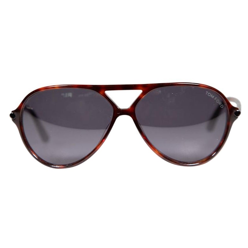 Tom Ford Red Havana Tortoiseshell Leopold Sunglasses For Sale