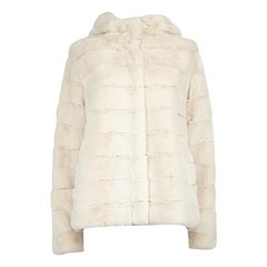 Albinea Ecru Faux Fur Coat Size XXXL