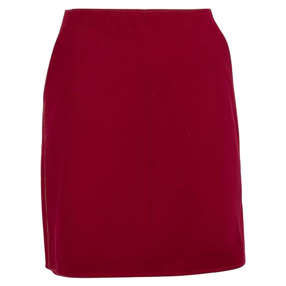 Paule Ka Burgundy Virgin Wool Mini Skirt Size S For Sale