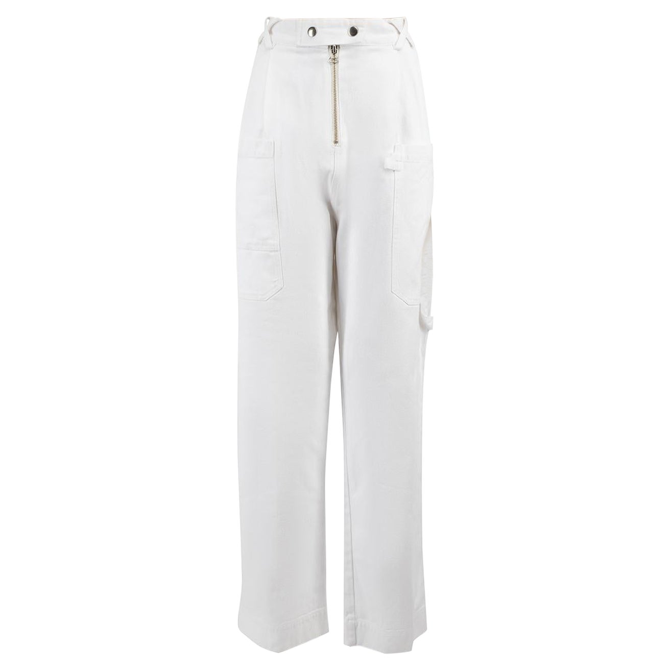 Sea New York White Denim Straight Leg Trousers Size XL For Sale