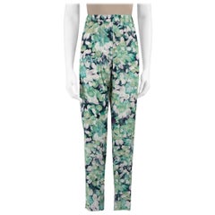 Dries Van Noten Green Floral Print Tapered Trousers Size XXL