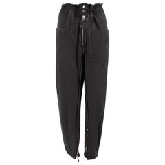 Isabel Marant Isabel Marant Étoile Pantalon gris à taille élastique et poignets zippés Taille XL