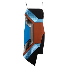 Milly Colour Block Asymmetric Mini Dress Size S