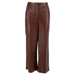 NANUSHKA Brown Vegan Leather Trousers Size XS