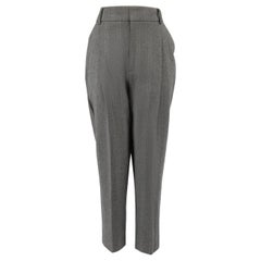 Anine Bing Grey Herringbone Tailored Trousers Size M