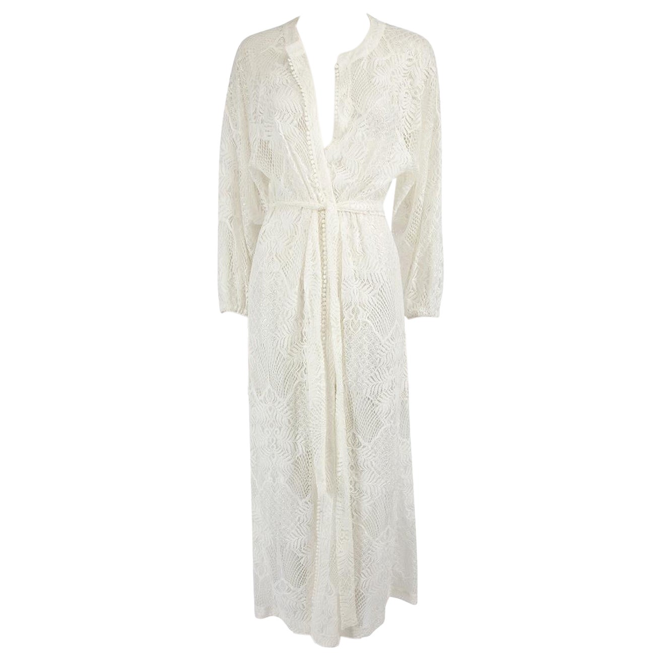 Melissa Odabash White Lace Beach Cover-Up Size M For Sale