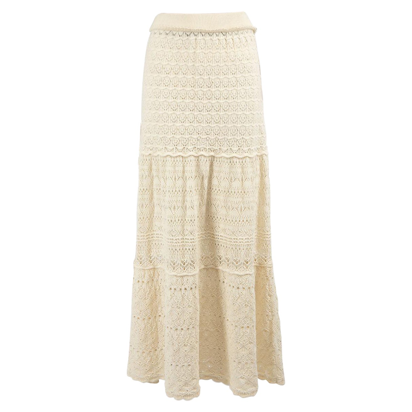 ba&sh Ecru Josh Knit Maxi Skirt Size M For Sale
