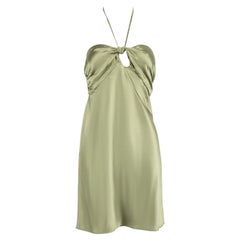 Reformation mini-robe Sorrentine à col bénitier en soie verte taille XS