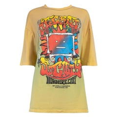 Acne Studios Gelbes übergroßes bedrucktes T-Shirt in Übergröße Größe XS