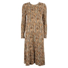 Diane Von Furstenberg Vintage 70's Brown Print Dress Size XXL