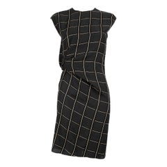 Lanvin Black Checked Knot Detail Dress Size XS