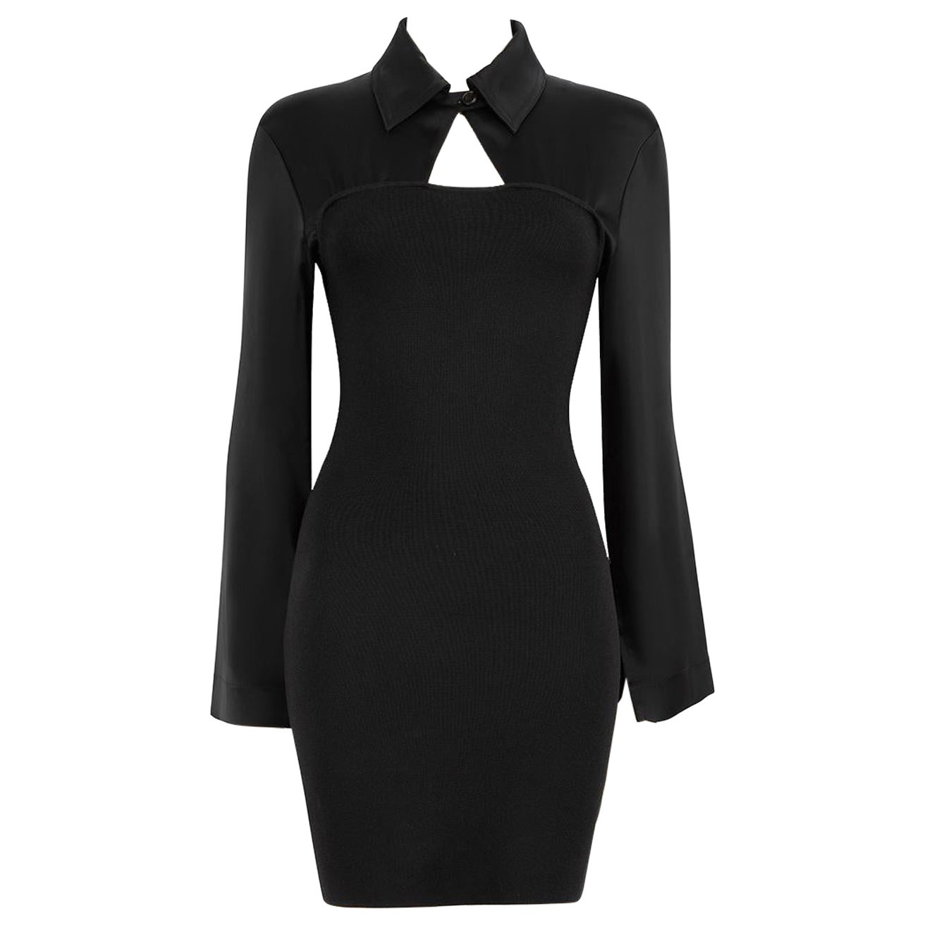 NANUSHKA Black Bodycon Layered Mini Dress Size XXS For Sale