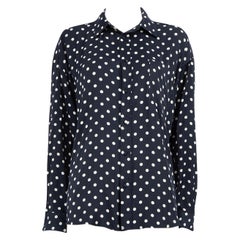 Essentiel Antwerpen Marineblaues Polkadot-Taschenhemd Größe M