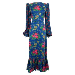 The Vampire's Wife Blue Floral Maxi Dress Size M