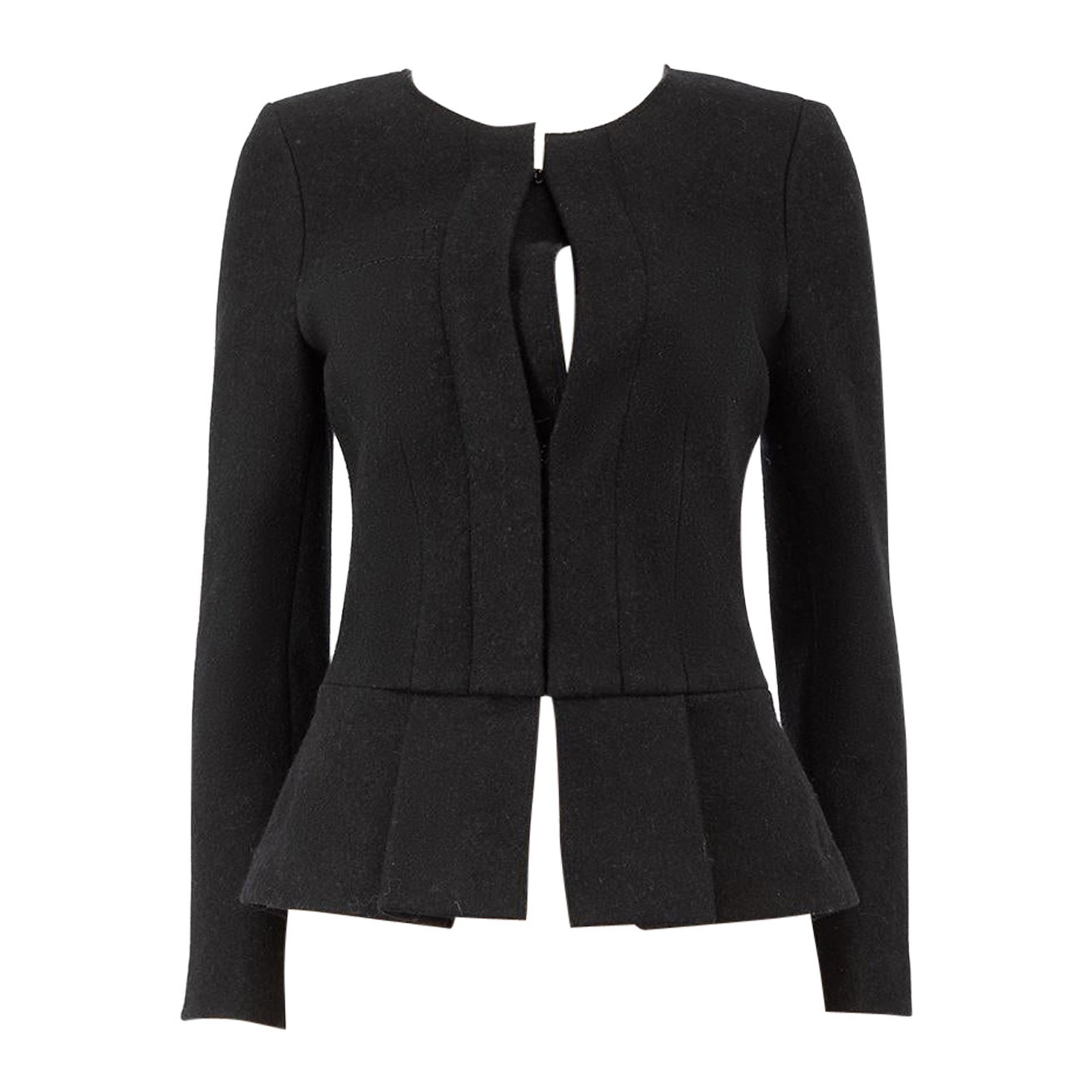 Isabel Marant Black Merino Wool Fitted Jacket Size S For Sale