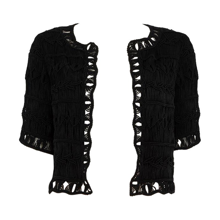 Diane Von Furstenberg Black Glitter Cardigan Size S For Sale