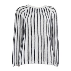 ME+EM White Striped Jumper Size M