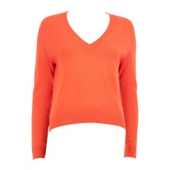 FROM FUTURE Orange Cashmere V-Neck Jumper Size S