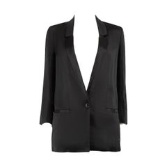 Diane Von Furstenberg Black Satin Blazer Size XS