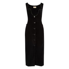 Sanne Black Velvet Embellished Midi Dress Size S